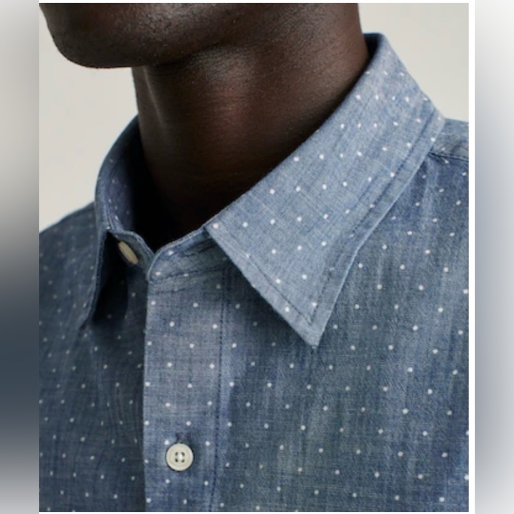 Bonobos Polka Dot Button Down Shirt Small Slim Fit Blue Short Sleeve Work Casual - Picture 3 of 13